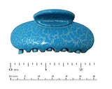Parcelona French Clamp Matte Pink and Blue Small Crackled Pattern Claw Clips
