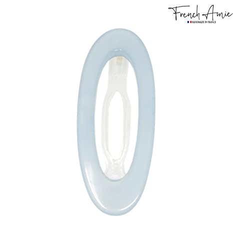 French Amie Oval Cut Out Small Handmade Cellulose Snap Hair Barrette for Women