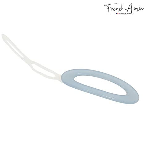 French Amie Oval Cut Out Small Handmade Cellulose Snap Hair Barrette for Women