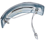 Parcelona French Streaky Black Silver Curved Strong Grip Volume Hair Clip Barrette