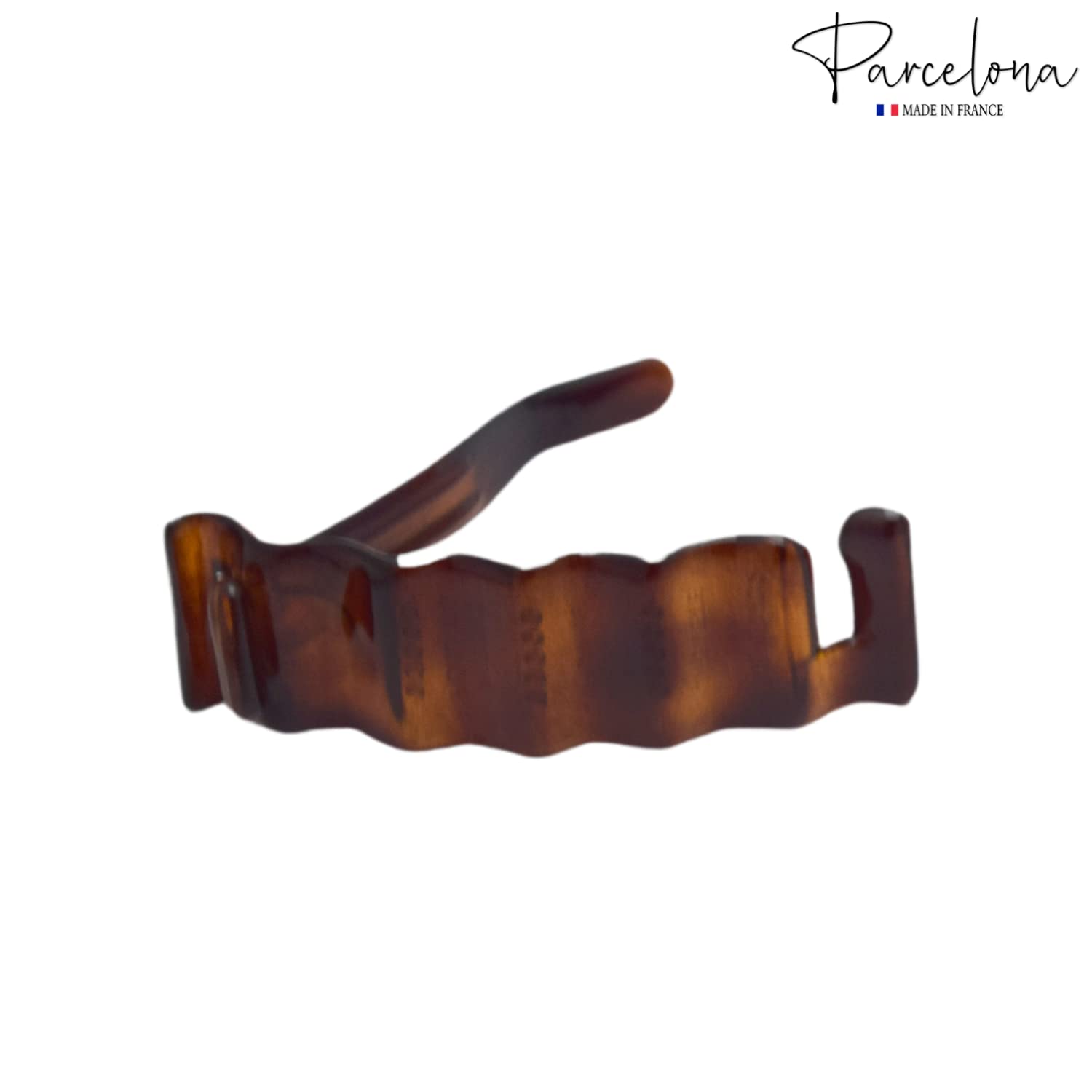 Parcelona French Crinkled Shell Small Metal Free Cellulose Hair Barrette