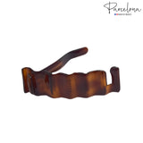 Parcelona French Crinkled Shell Small Metal Free Celluloid Hair Barrette