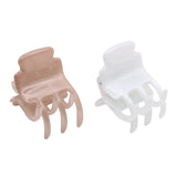 Parcelona French Glossy Square Very Small Celluloid Hair Claws for Women 2Pcs