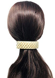 Parcelona French Curved Golden Touch Ivory Dots Volume Hair Clip Barrette