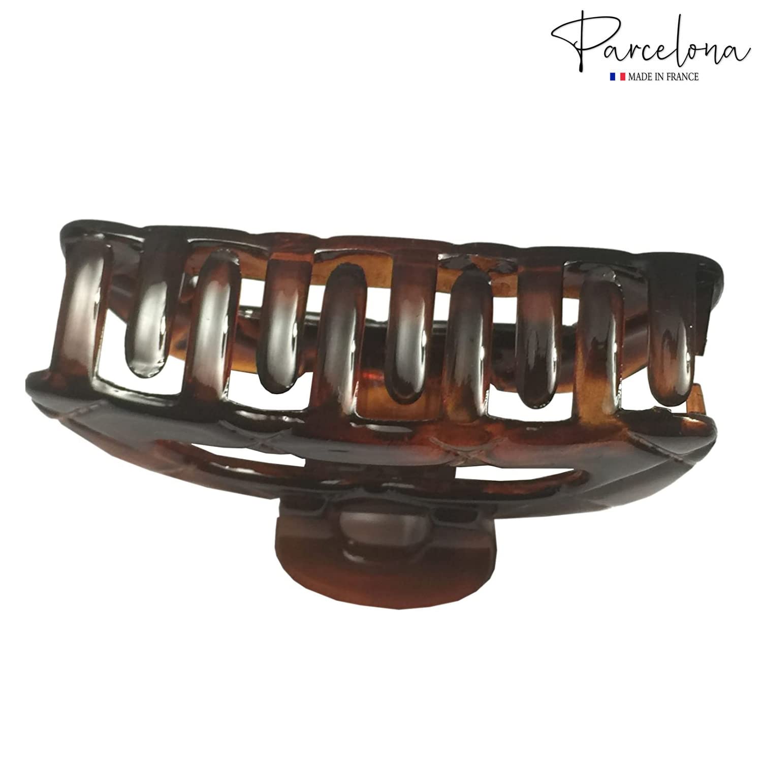 Parcelona French Elite Medium Covered Spring Tortoise Shell Jaw Hair Claw Clamp