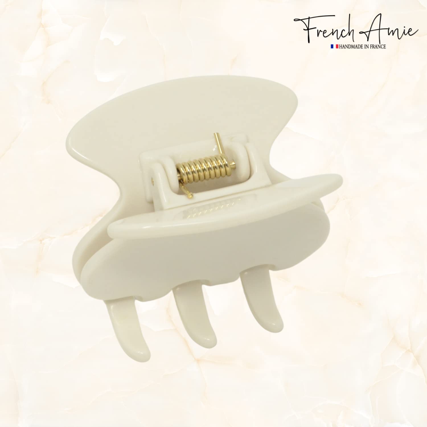 French Amie Flat Oval Small 1 3/4” Cellulose Handmade Hair Claw Clip for Women