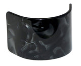 French Amie Half Circle Curved Pearl Black Handmade Celluloid Hair Clip Barrette