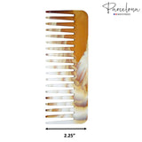 Parcelona French Fluffy Brown Ivory Large Wide Tooth Hair Detangling Combs