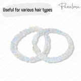 Parcelona Flexible Set of 4 Chenille Ponytail Holder Elastic Hair Ties