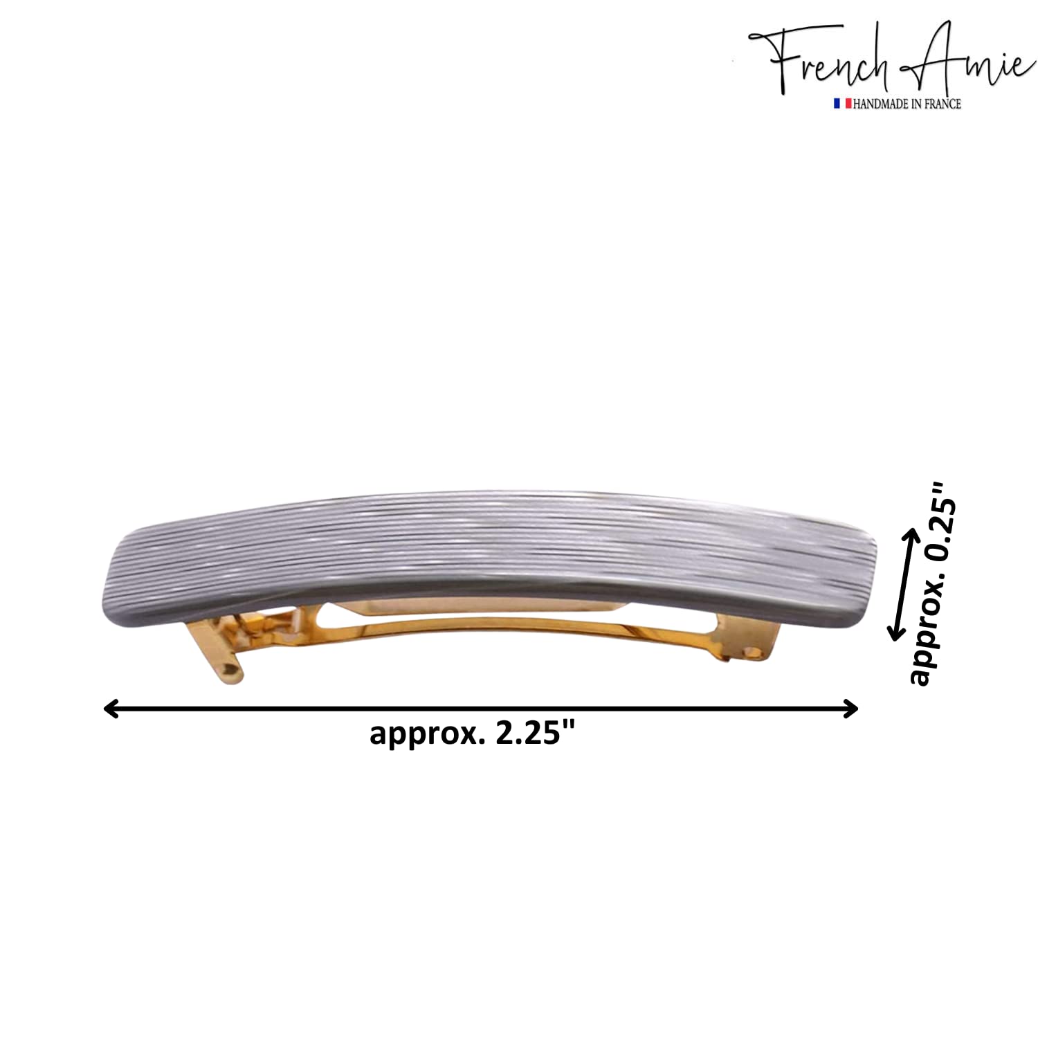 French Amie Small 2 1/4" Cellulose Handmade Hair Barrette for Women and Girls