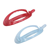 Parcelona French Plain Oval Small Celluloid Set of 2 Metal Free Hair Barrettes