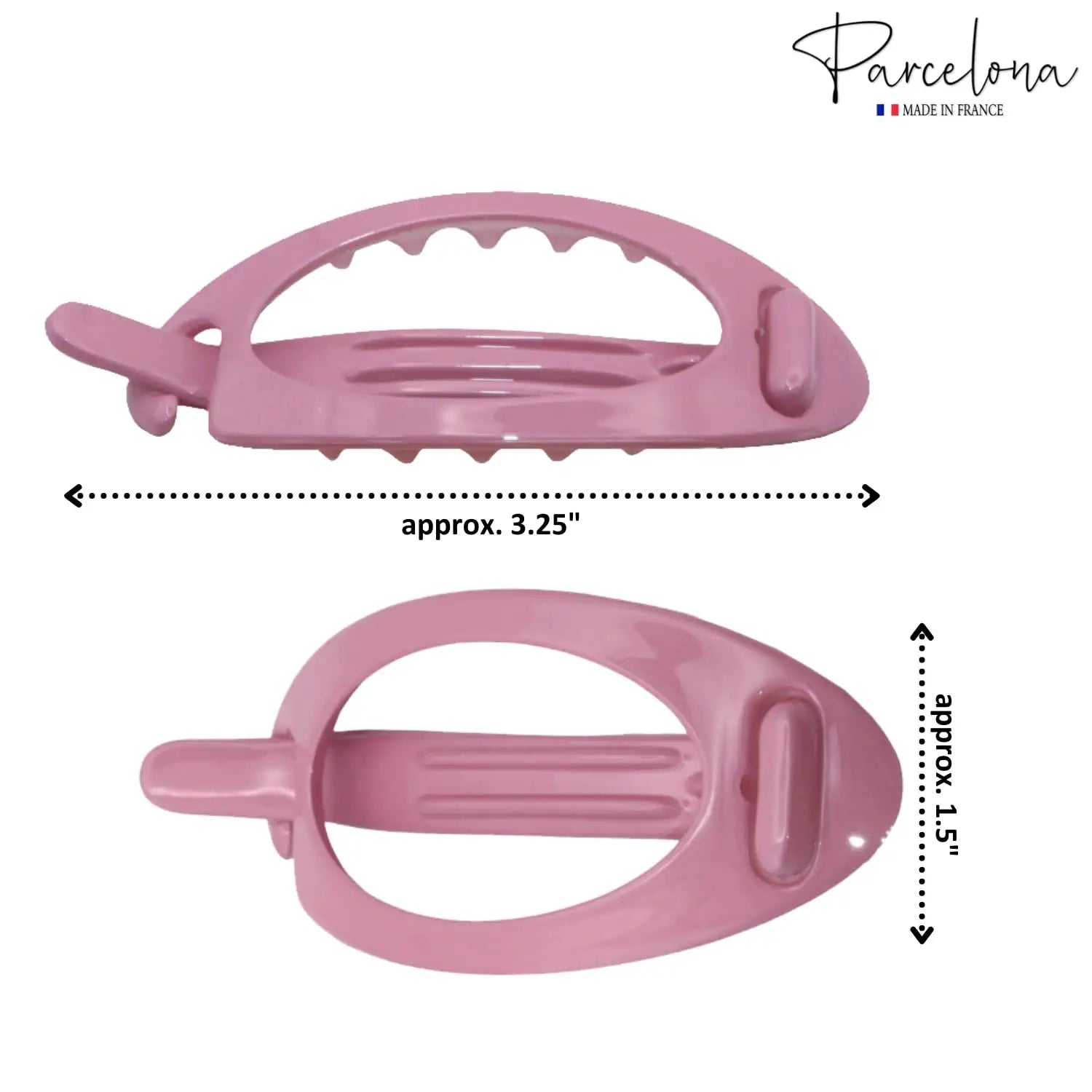 Parcelona French Plain Oval Small Cellulose Metal Free Hair Barrette for Women