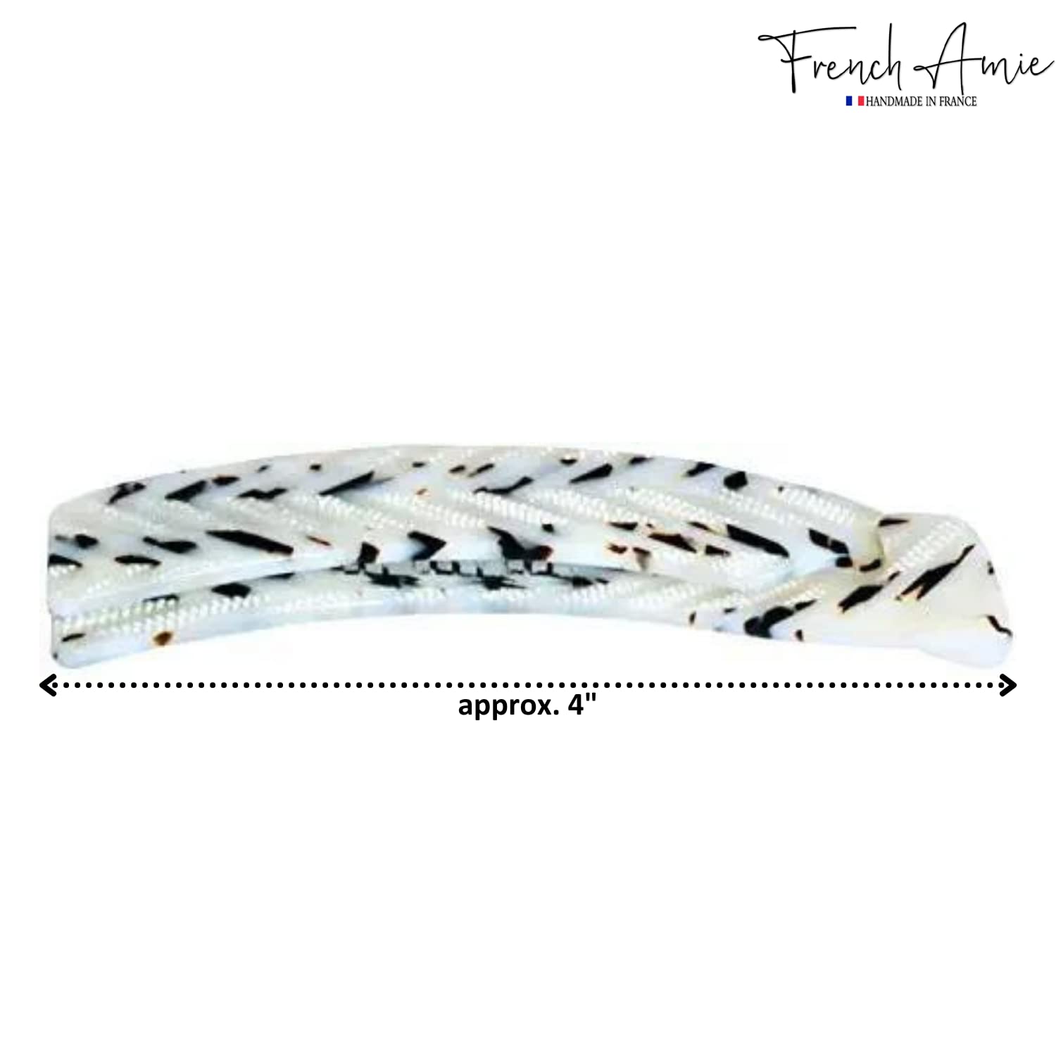French Amie Elongated Curve 4" Cellulose Handmade Banana Hair Clip for Women