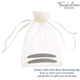 French Amie Narrow Oblong Small Set of 2 Hair Slide-in Barrette Clips