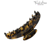 French Amie Contour Large 4 ¾” Celluloid Handmade Jaw Hair Claw Clip for Women