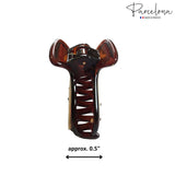Parcelona French Medium & Small Ivy Tortoise Shell Ivory Celluloid Jaw Hair Claw