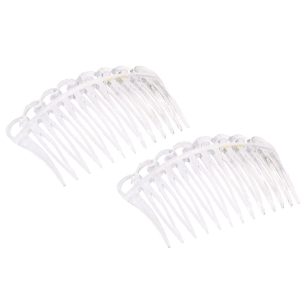 Parcelona French Swirl Savana Small Celluloid Set of 2 Side Hair Combs for Women