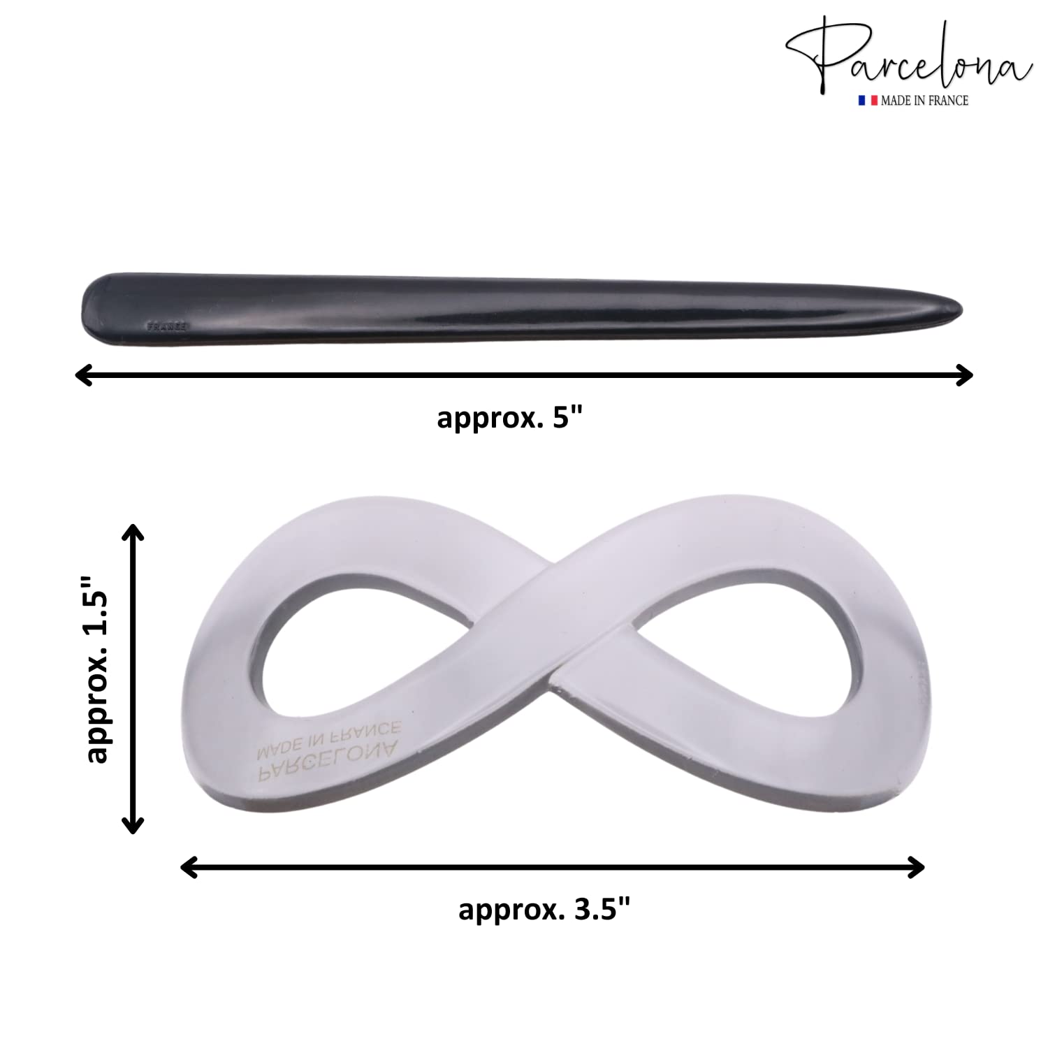 Parcelona French Infinity Medium Cellulose Hair Slider Bun Cover for Women