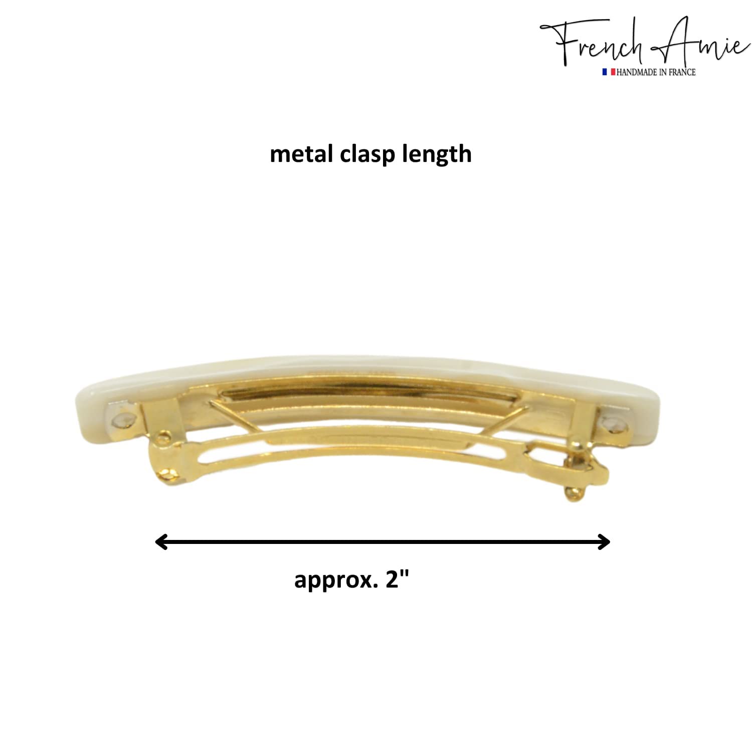 French Amie Small 2 1/4" Cellulose Handmade Hair Barrette for Women and Girls