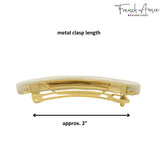 French Amie Small 2 1/4" Celluloid Handmade Hair Clip Barrette for Women