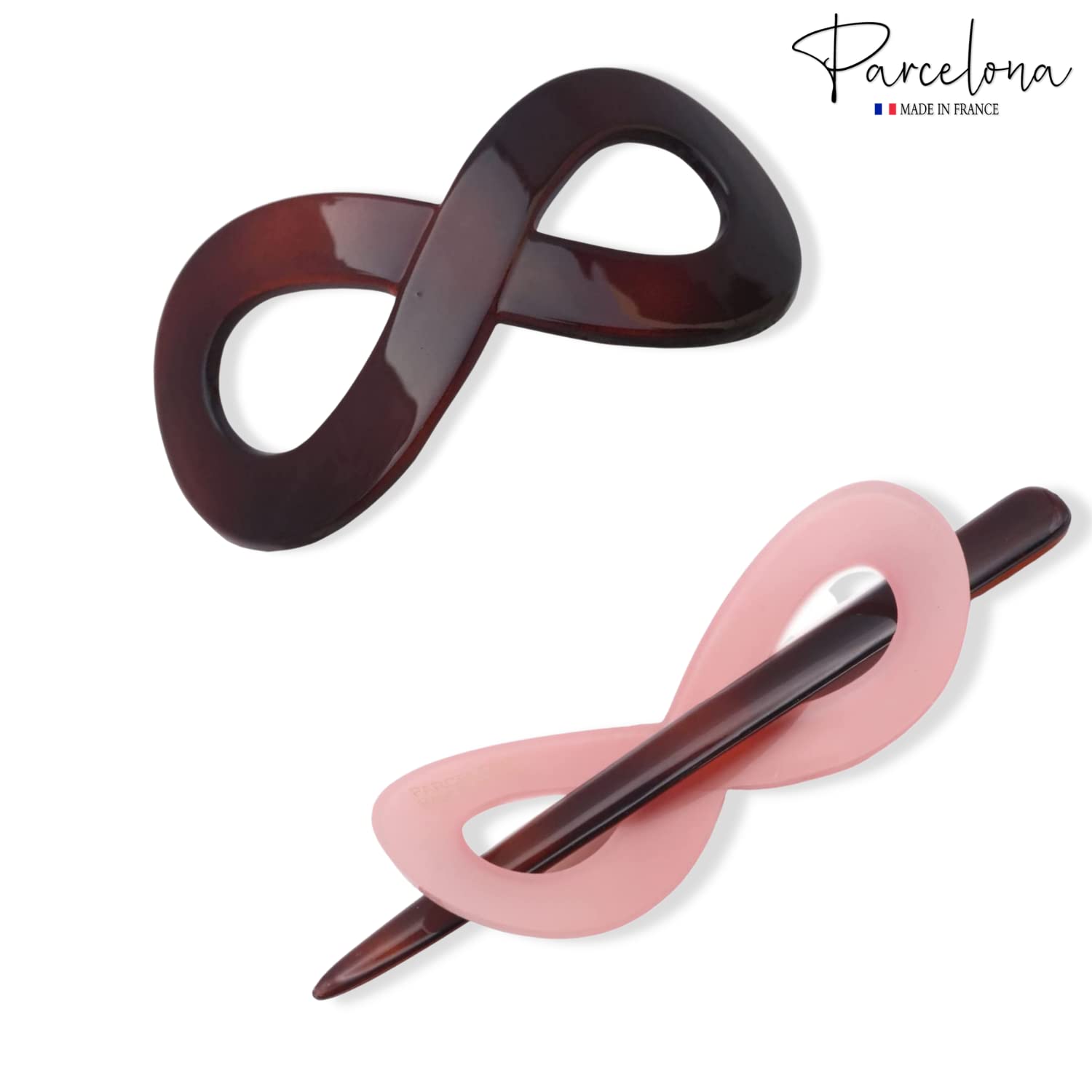 Parcelona French Infinity Medium Cellulose Hair Slider Bun Cover for Women