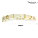 French Amie Elongated Curve 4" Celluloid Handmade Banana Hair Clip for Women