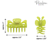 Parcelona French Classic Small 2.5" Celluloid Set of 2 Jaw Hair Claws for Women