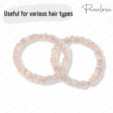 Parcelona Flexible Set of 4 Chenille Ponytail Holder Elastic Hair Ties