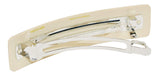 French Amie Long Rectangle Fleur Beige Large Handmade Hair Clip Barrette