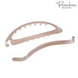 Parcelona French Plain Oval Simple Large Metal Free Hair Barrette for Women