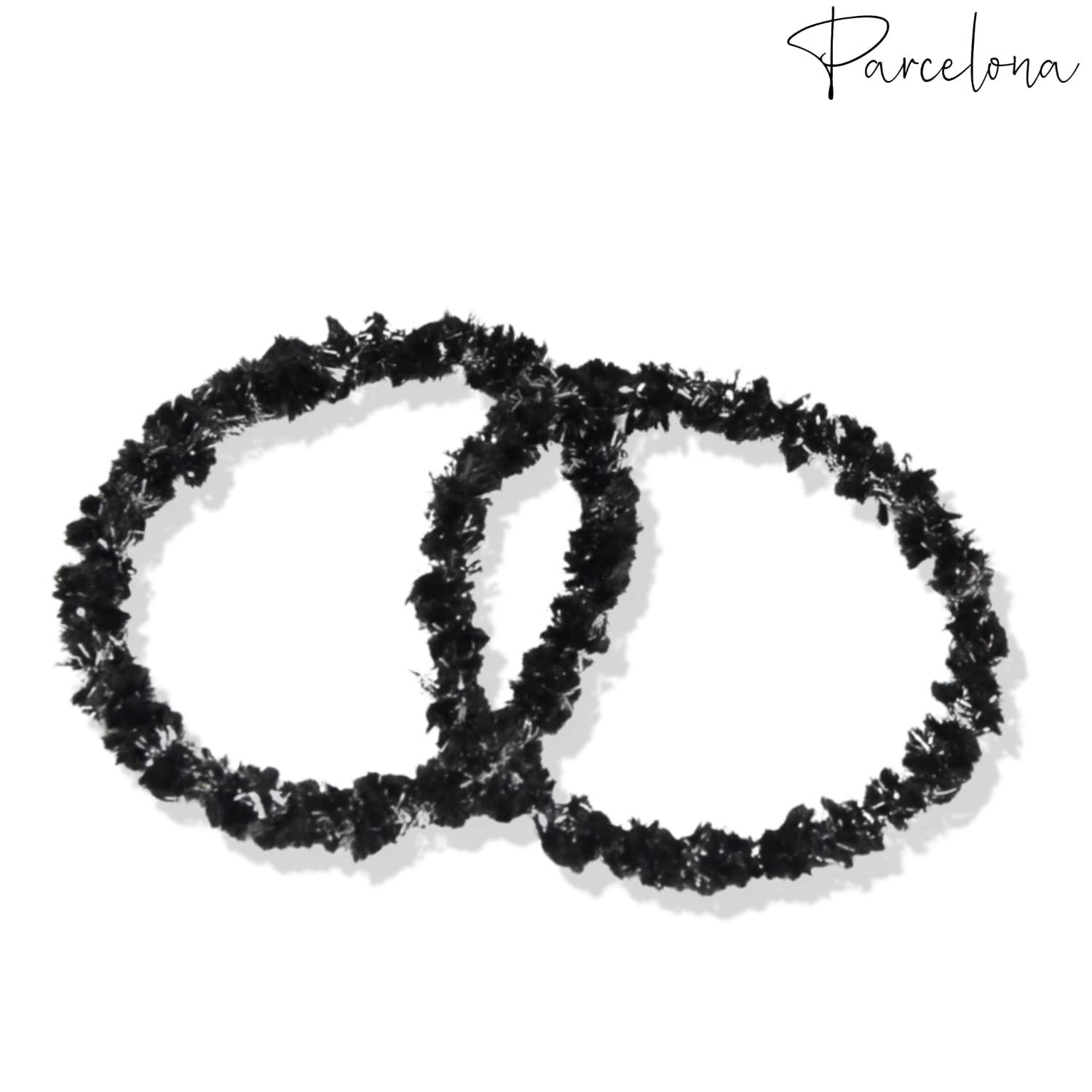 Parcelona Flexible Set of 4 Chenille Ponytail Holder Elastic Hair Ties