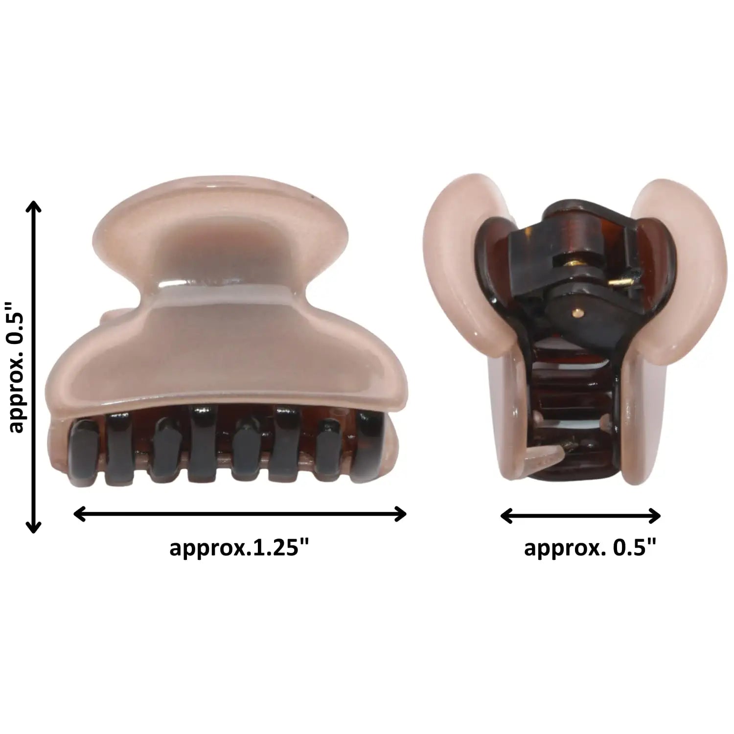 Parcelona French Glossy Oval Very Small 1.25" Cellulose Hair Claws Set of 2