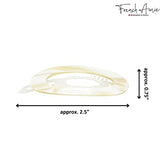 French Amie Oval Cut Out Small Handmade Celluloid Snap Hair Barrette for Women