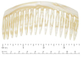 French Amie Handmade Ivory Cream Celluloid Acetate 16 Teeth Side Hair Comb