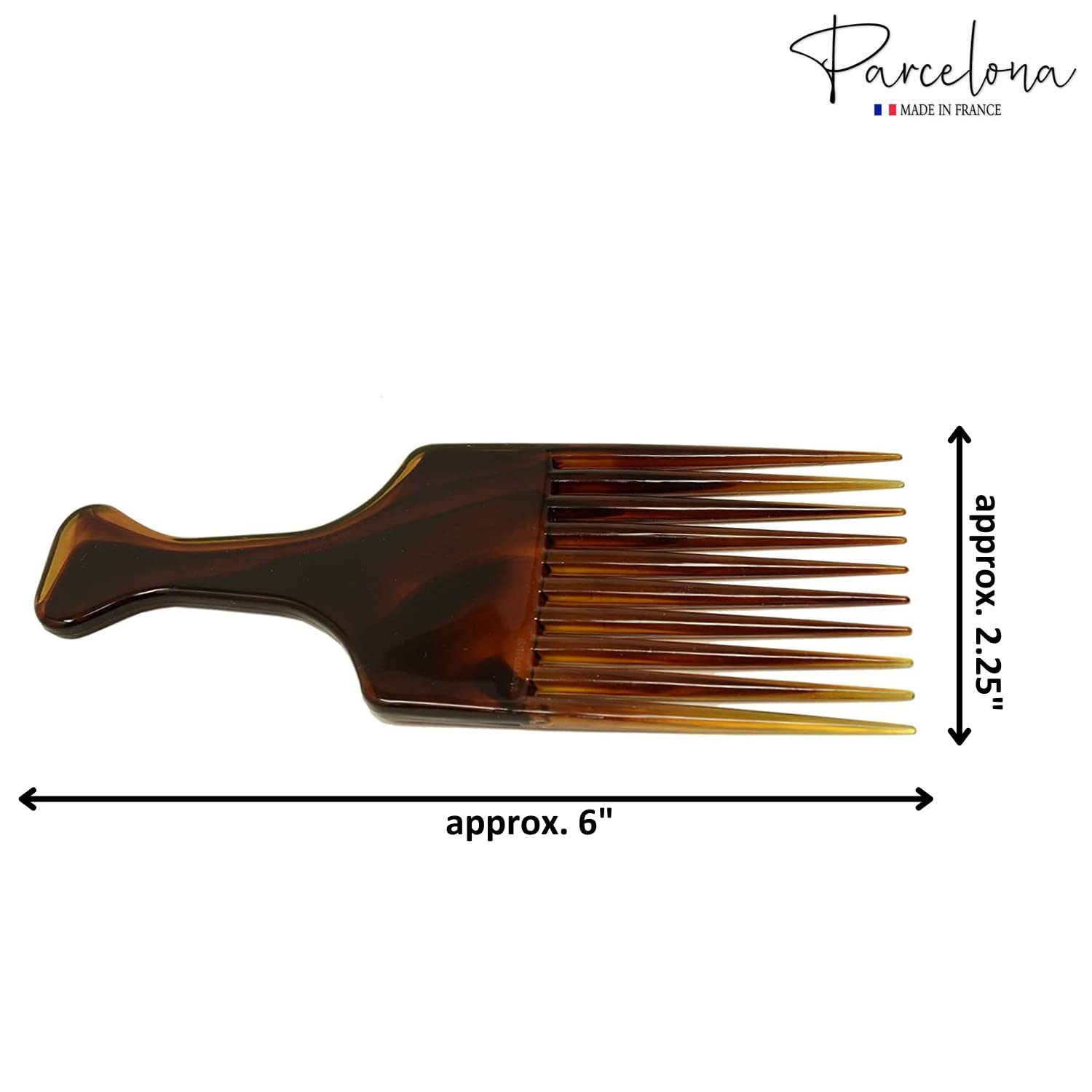 Parcelona French Afro Lift Shell Extra Large Cellulose Hairdressing Combs(2 Pcs)