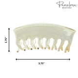 Parcelona French Curved Arch Clear Beige Large 3 3/4" Cellulose Acetate Interloc