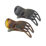 Parcelona French Simply Bear Paw Medium 3” Celluloid Set of 2 Hair Claw Clips