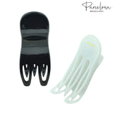 Parcelona French Simply Bear Paw Medium 3” Celluloid Set of 2 Hair Claw Clips