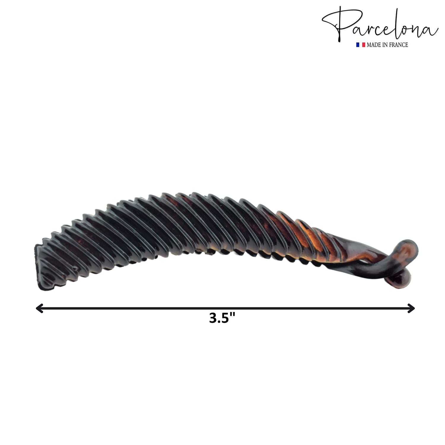 Parcelona French Medium Brown Cellulose Ponytail Interlocking Banana Hair Clip