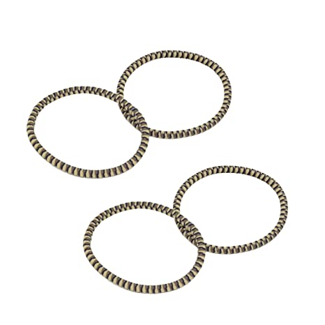 Parcelona Thin Stripes Set of 4 Ponytail Holder Elastic Hair Ties  for Women