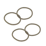 Parcelona Thin Stripes Set of 4 Ponytail Holder Elastic Hair Ties  for Women