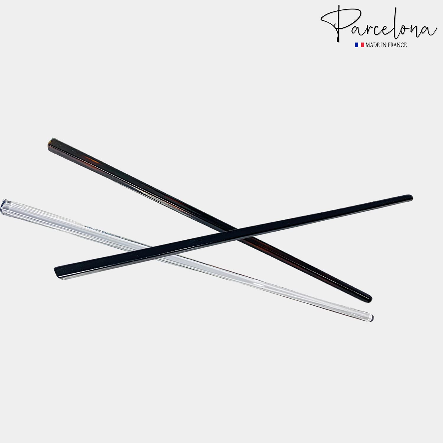 Parcelona French Classic Cellulose Acetate Large Hair Sticks(3 pcs)