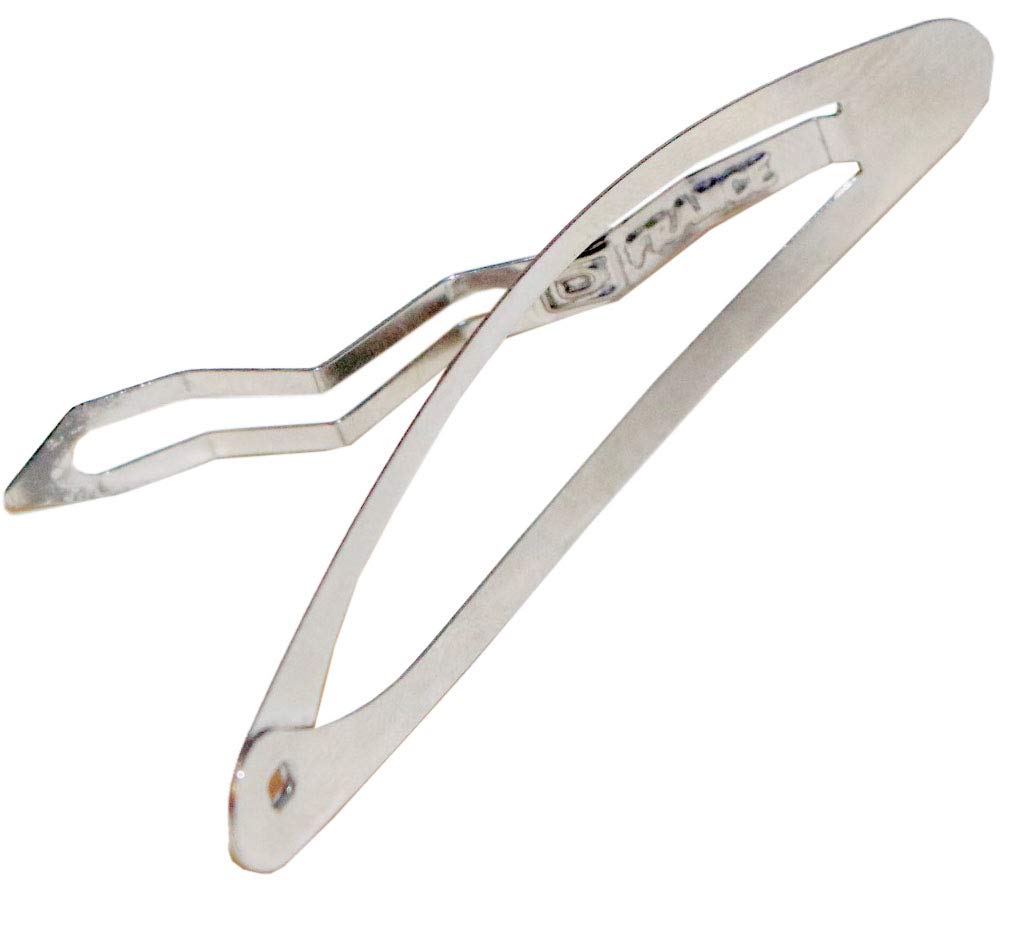 Parcelona French Ellipse Stainless Steel Medium Set of 6 Snap Clic Clac Hair Pins