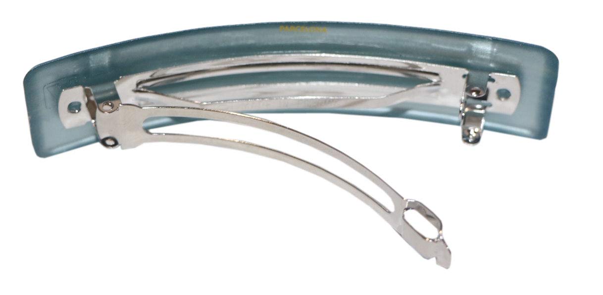 Parcelona French Silver Streaks Bright Blue Strong Grip Hair Clip Barrette