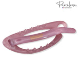 Parcelona French Plain Oval Small Celluloid Metal Free Hair Barrette for Women