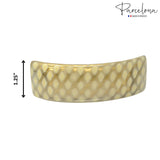 Parcelona French Curved Golden Touch Ivory Dots Volume Hair Clip Barrette