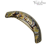French Amie Handmade Curved Medium Automatic Strong Grip Hair Clip Barrette