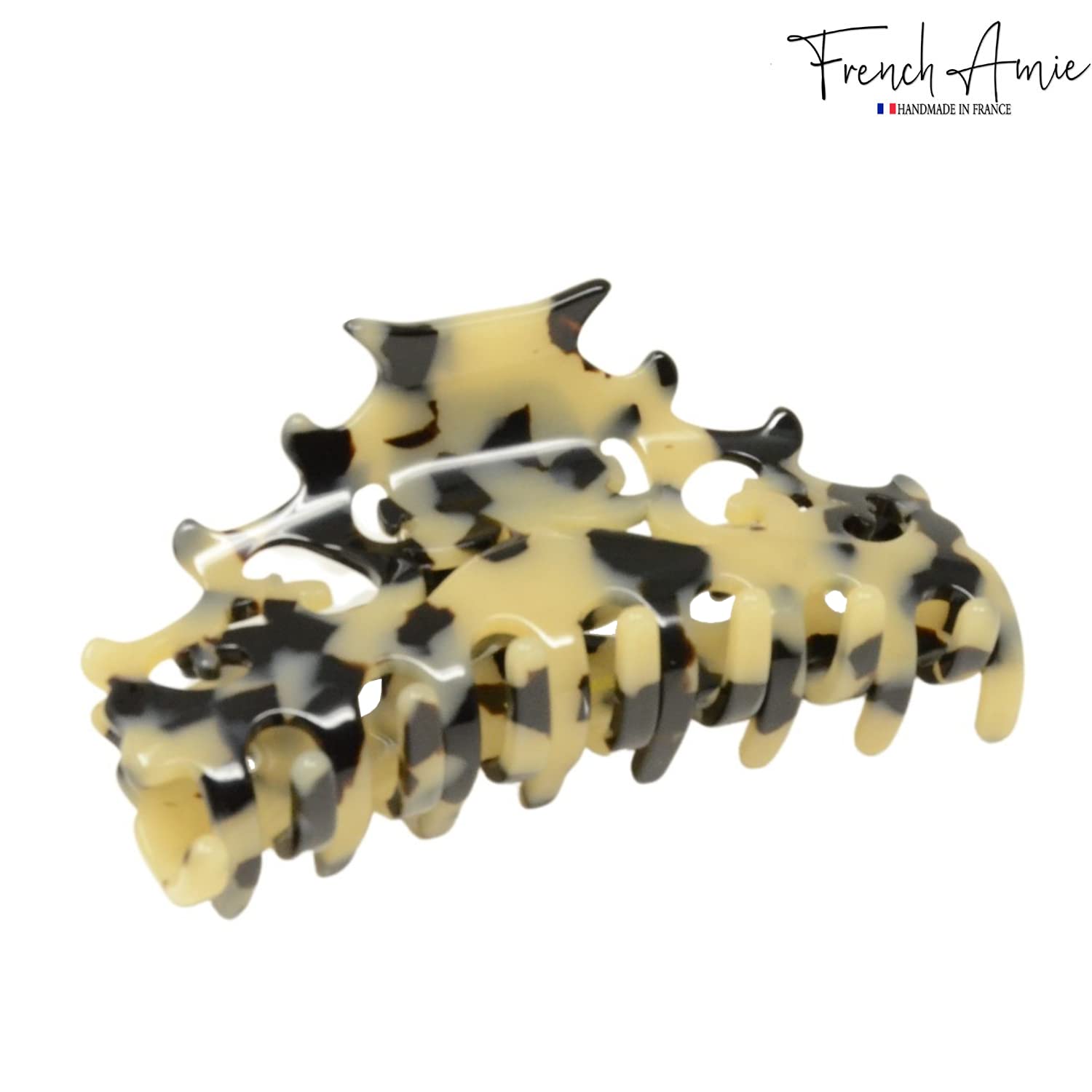 French Amie Beau Medium Handmade Cellulose Jaw Hair Claw for Women and Girls