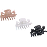 Parcelona French Classic 1.5" Small Celluloid Set of 3 Hair Claws for Women
