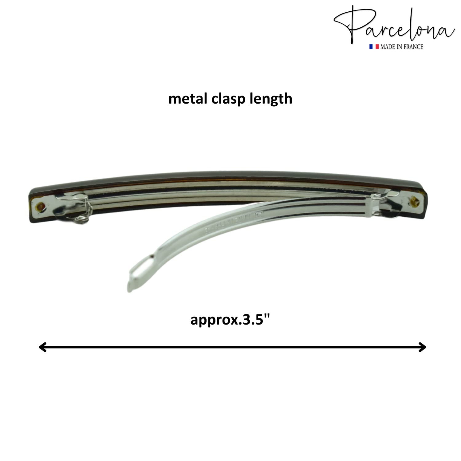 Parcelona French Long Narrow Crystals Large Cellulose Acetate Hair Clip Barrette
